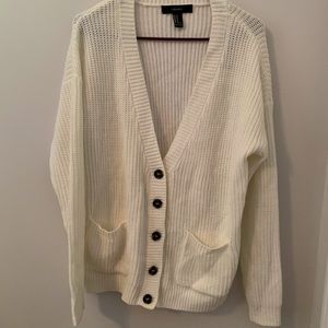 White knit cardigan